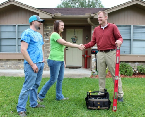 Home Inspector Jonathan Dooley with home buyers