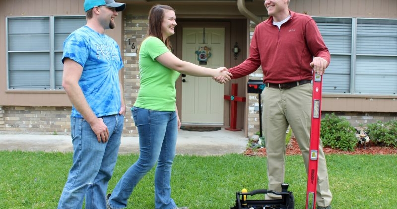 Home Inspector Jonathan Dooley with home buyers