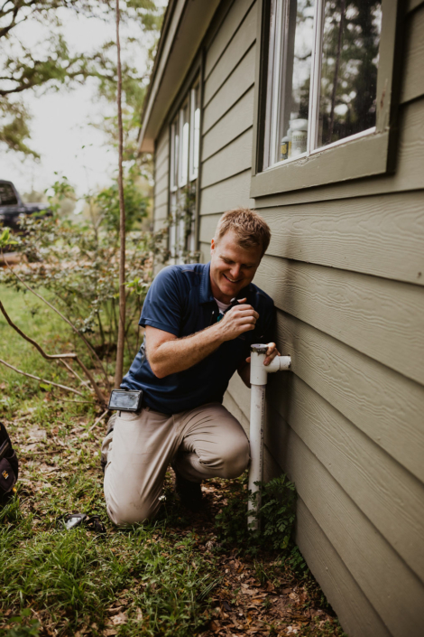 Jonathan Dooley Inspecting Water Line