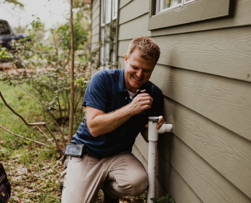 Jonathan Dooley Inspecting Water Line